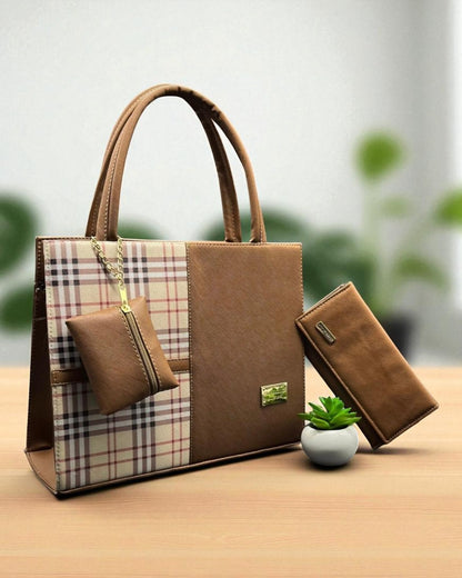 Bolsa de dama Lorena elegante moderna grande beige sintética alta calidad duradera