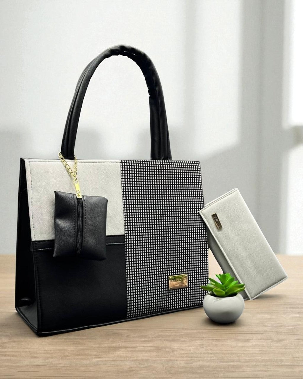 Bolsa de dama Lorena elegante moderna grande beige sintética alta calidad duradera