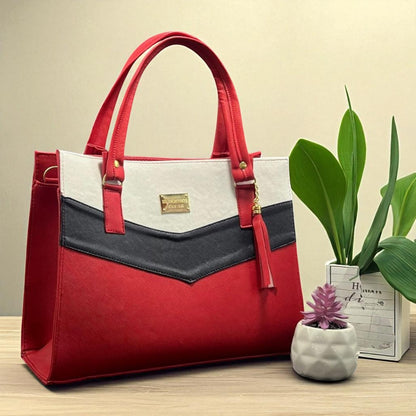 Bolsa de dama Estefanía roja elegante moderna resistente amplia ideal revender México