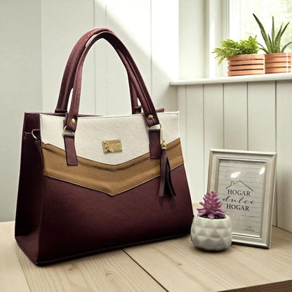 Bolsa de dama Estefanía roja elegante moderna resistente amplia ideal revender México