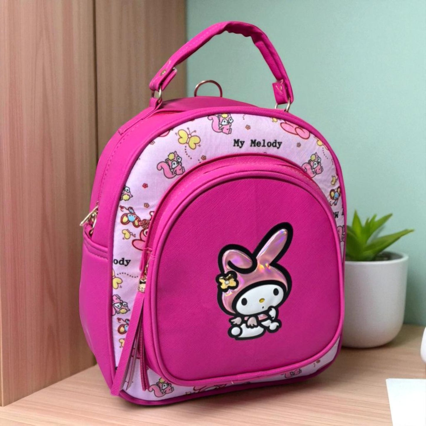 MOCHILA de dama Personajes divertida moderna exclusiva morada sintética alta calidad duradera