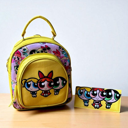 MOCHILA de dama Personajes divertida moderna exclusiva morada sintética alta calidad duradera