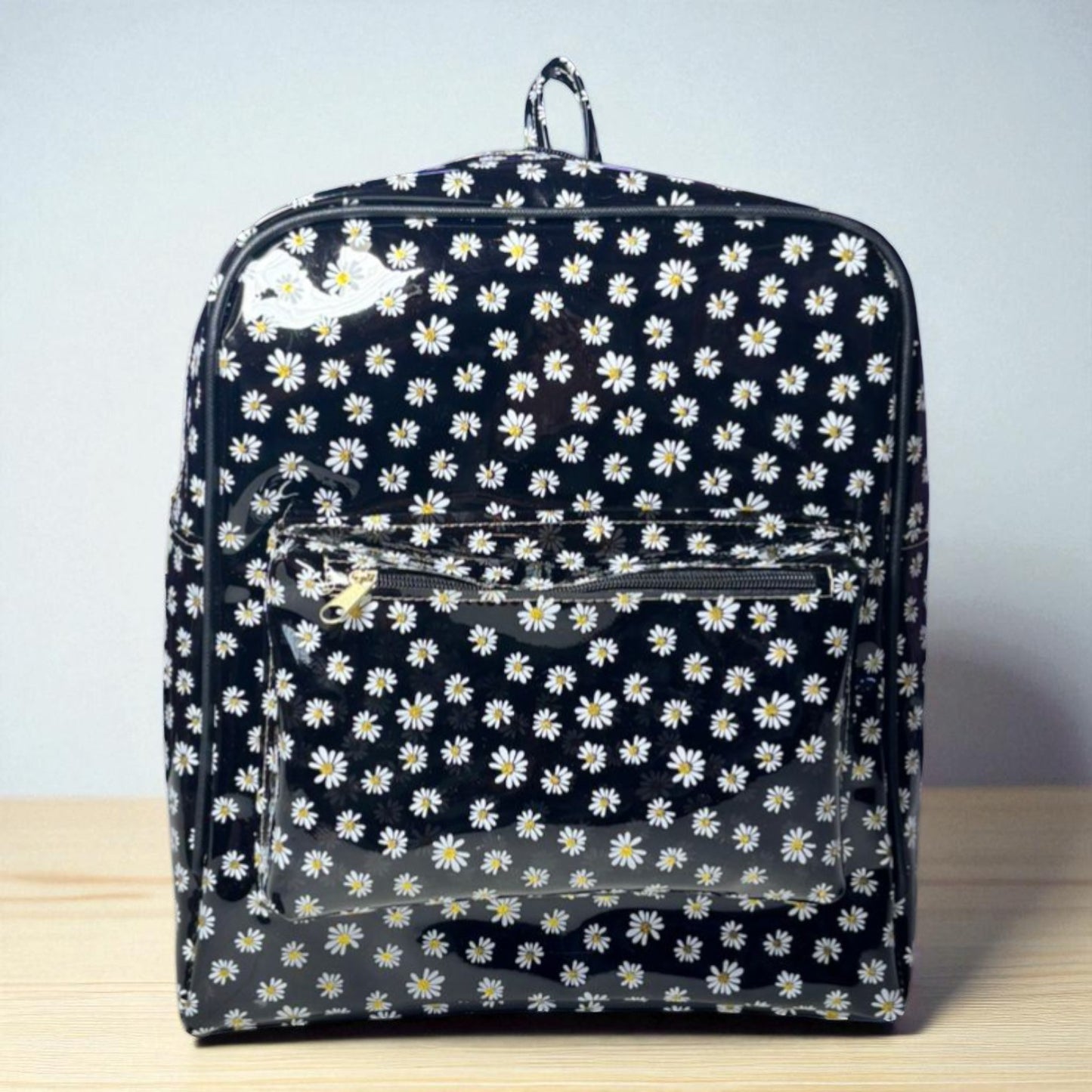 Mochila verde CECILIA estampado margaritas moda juvenil práctica escolar casual ligera resistente