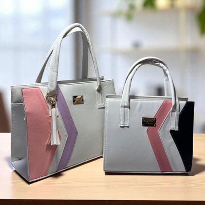 Dúo de bolsas sintéticas de alta calidad rojo blanco negro mamá hija