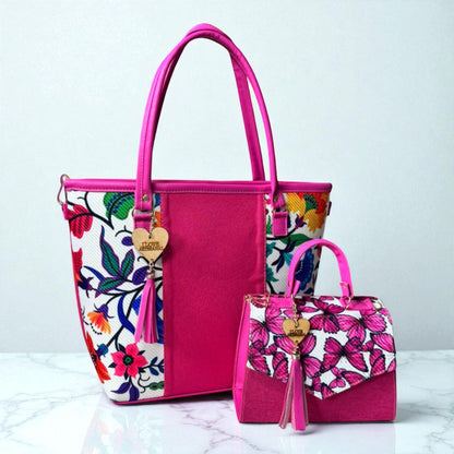 Dúo de bolsas sintéticas de alta calidad rojo blanco negro mamá hija