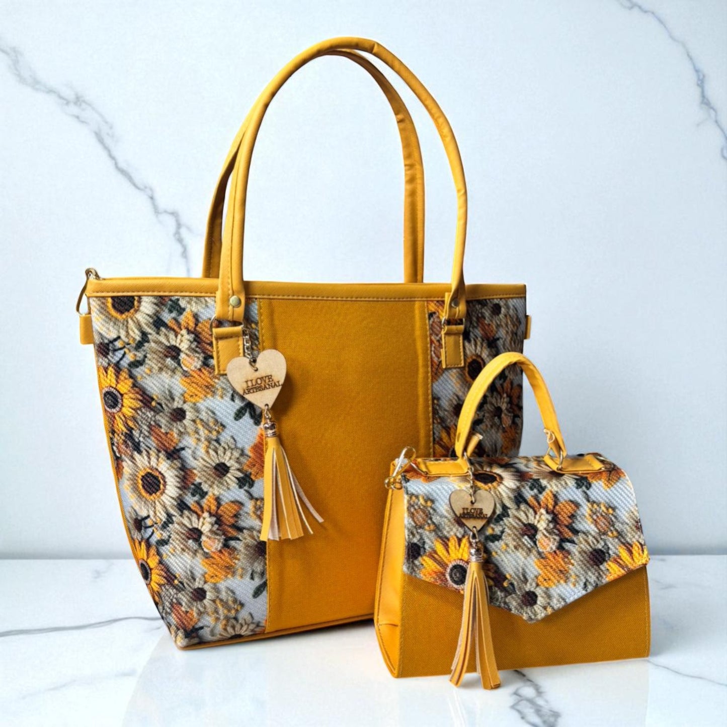 Dúo de bolsas sintéticas de alta calidad rojo blanco negro mamá hija