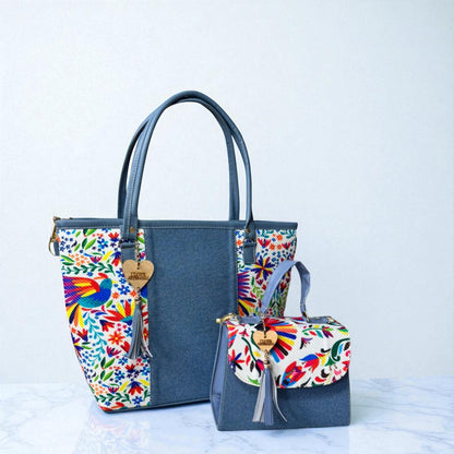 Dúo de bolsas sintéticas de alta calidad rojo blanco negro mamá hija