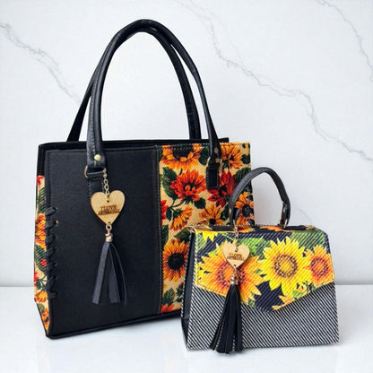 Dúo de bolsas sintéticas de alta calidad rojo blanco negro mamá hija