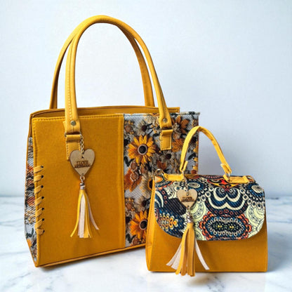 Dúo de bolsas sintéticas de alta calidad rojo blanco negro mamá hija