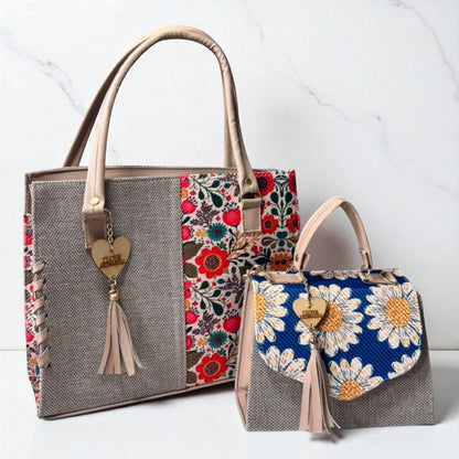 Dúo de bolsas sintéticas de alta calidad rojo blanco negro mamá hija