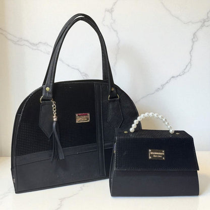 Dúo de bolsas sintéticas de alta calidad rojo blanco negro mamá hija