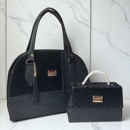 Dúo de bolsas sintéticas de alta calidad rojo blanco negro mamá hija