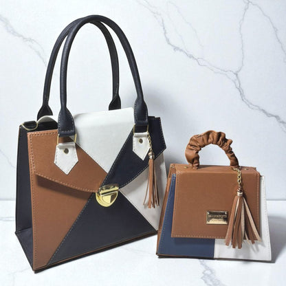 Dúo de bolsas sintéticas de alta calidad rojo blanco negro mamá hija