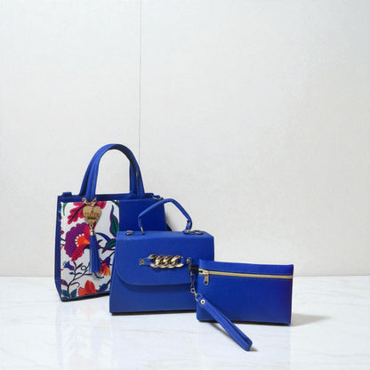 Trio de bolsas consta de Mediana , Mini y Cosmetiquera de material sintetico de alta calidad