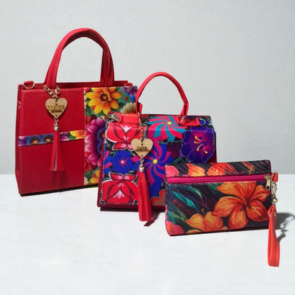 Trio de bolsas consta de Mediana , Mini y Cosmetiquera de material sintetico de alta calidad