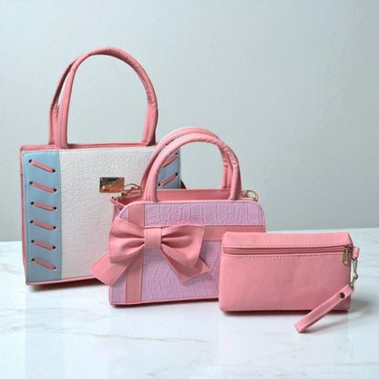 Trio de bolsas consta de Mediana , Mini y Cosmetiquera de material sintetico de alta calidad