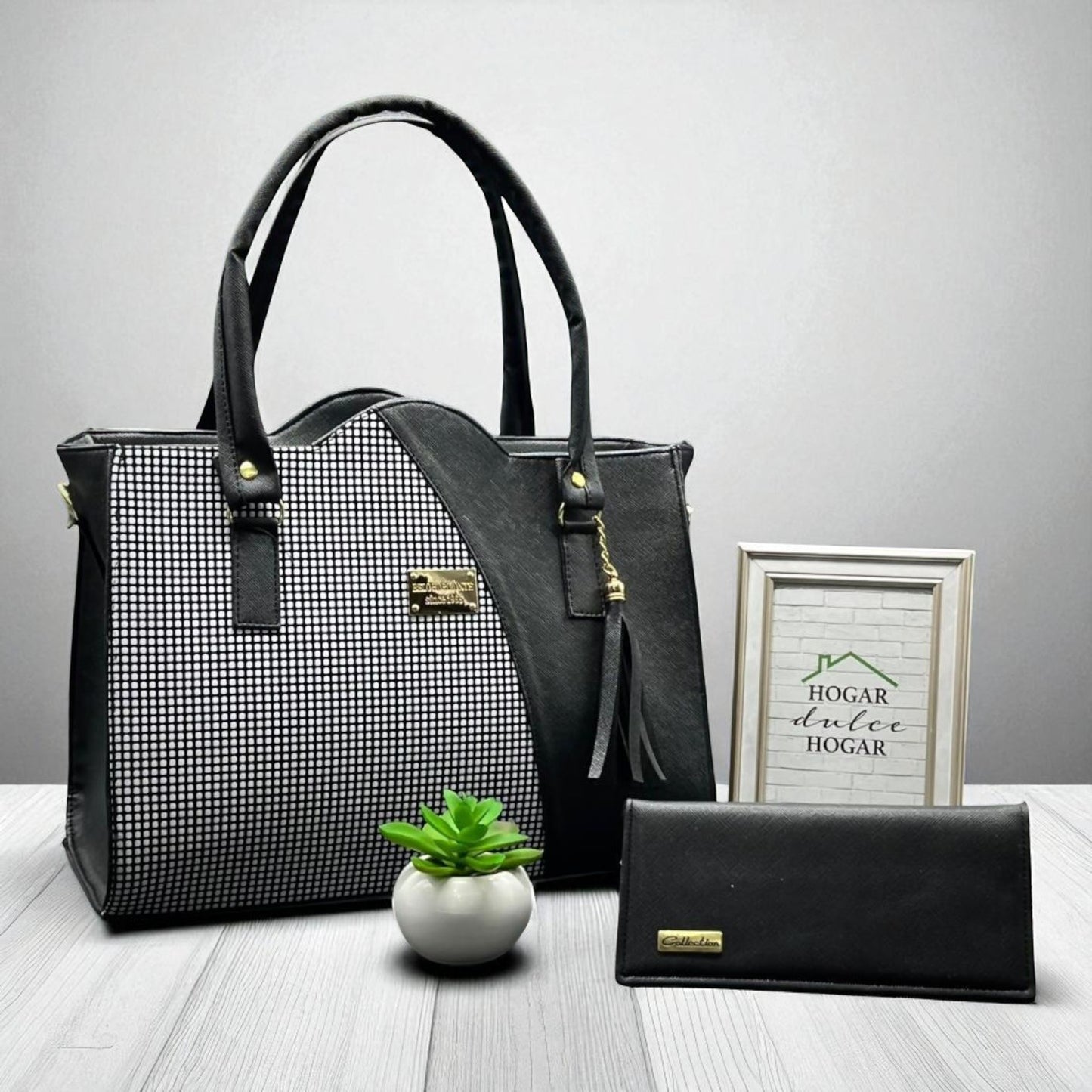 Bolsa de dama Camila elegante moderna estampado vaquita sintética alta calidad duradera