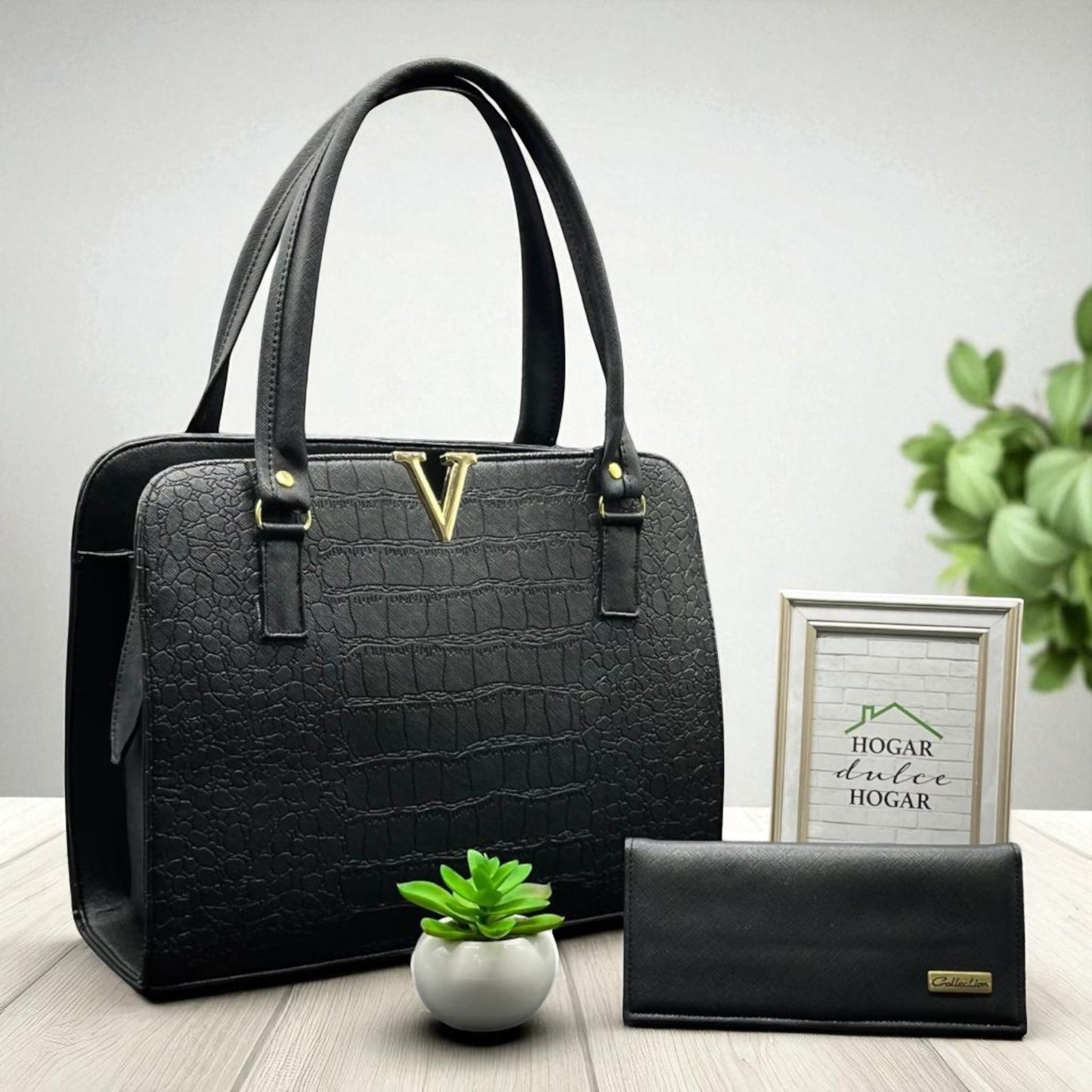 Bolsa de dama Marian elegante moderna croco camel sintética alta calidad duradera