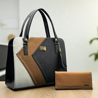 Bolsa de dama Karla elegante moderna tricolor sintética alta calidad duradera exclusiva