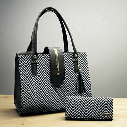 Bolsa de dama Patricia elegante moderna acolchada negra sintética alta calidad duradera