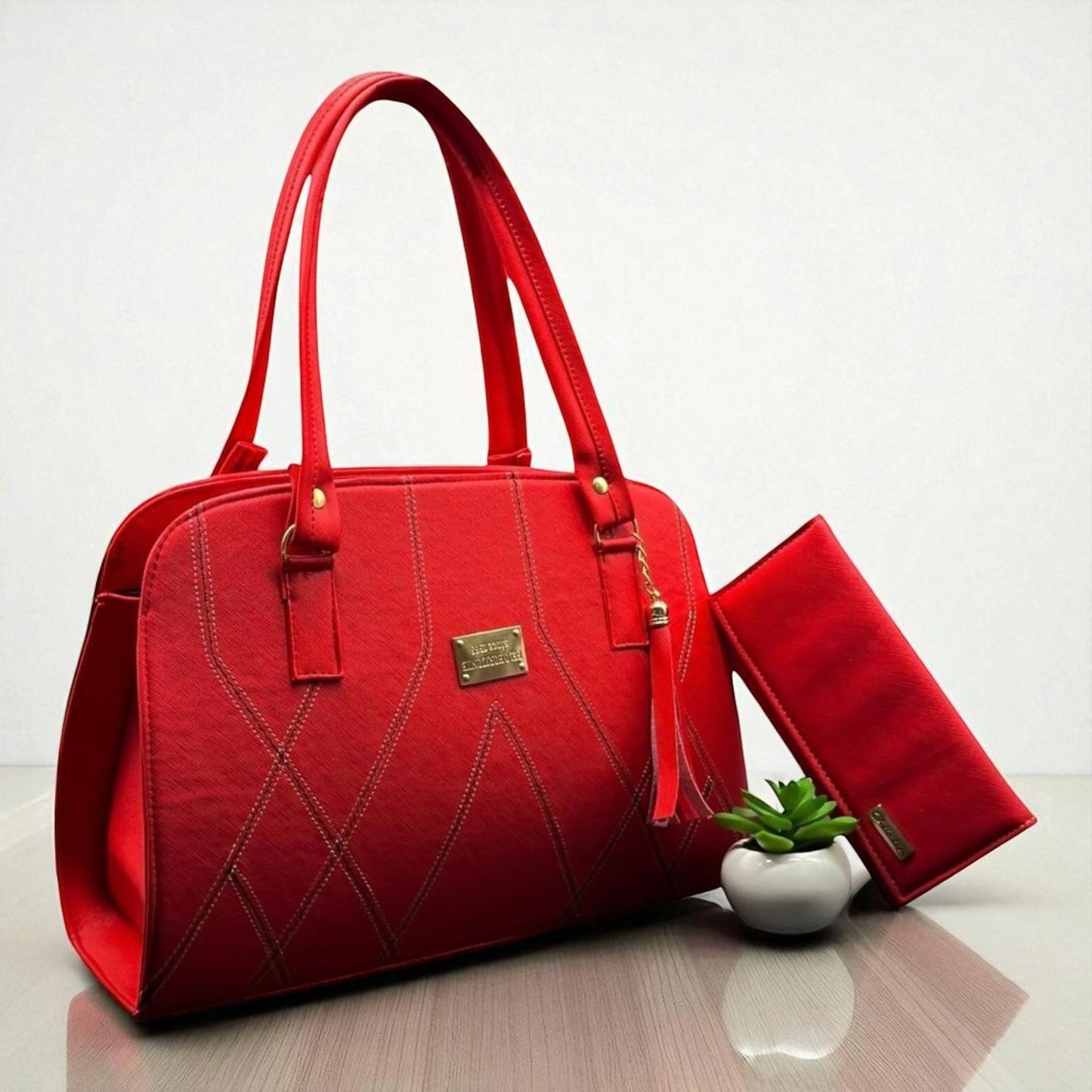 Bolsa de dama Gabriela elegante moderna grande blanca sintética alta calidad duradera