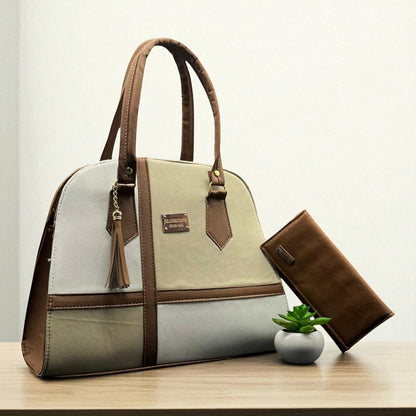 Bolsa de dama Valeria elegante moderna bicolor sintética alta calidad duradera exclusiva