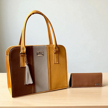 Bolsa elegante LIDIA mujer blanco negro con cartera, moda moderna práctica para revender