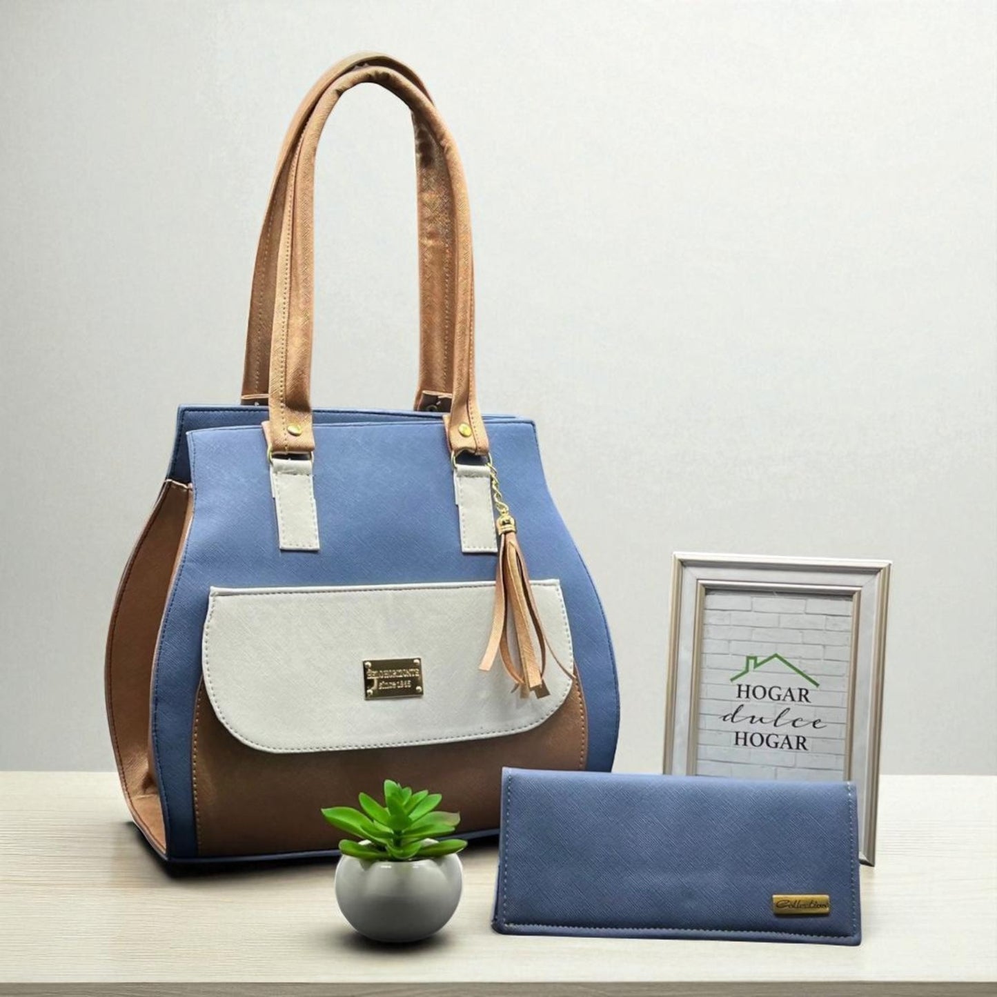 Bolsa de dama Camil tricolor rojo azul blanco elegante sintética resistente moda