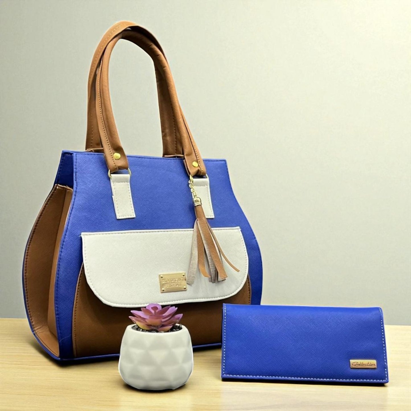 Bolsa de dama Camil tricolor rojo azul blanco elegante sintética resistente moda